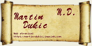 Martin Dukić vizit kartica